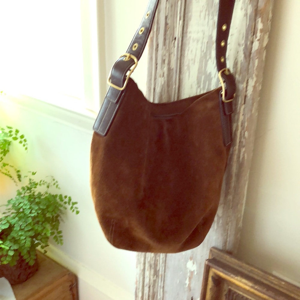 Brown Suede Coach Bag